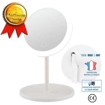 TD® Miroir de maquillage pliant de bureau de miroir de maquillage européen de lumière de LED avec la lumière de remplissage de lumiè